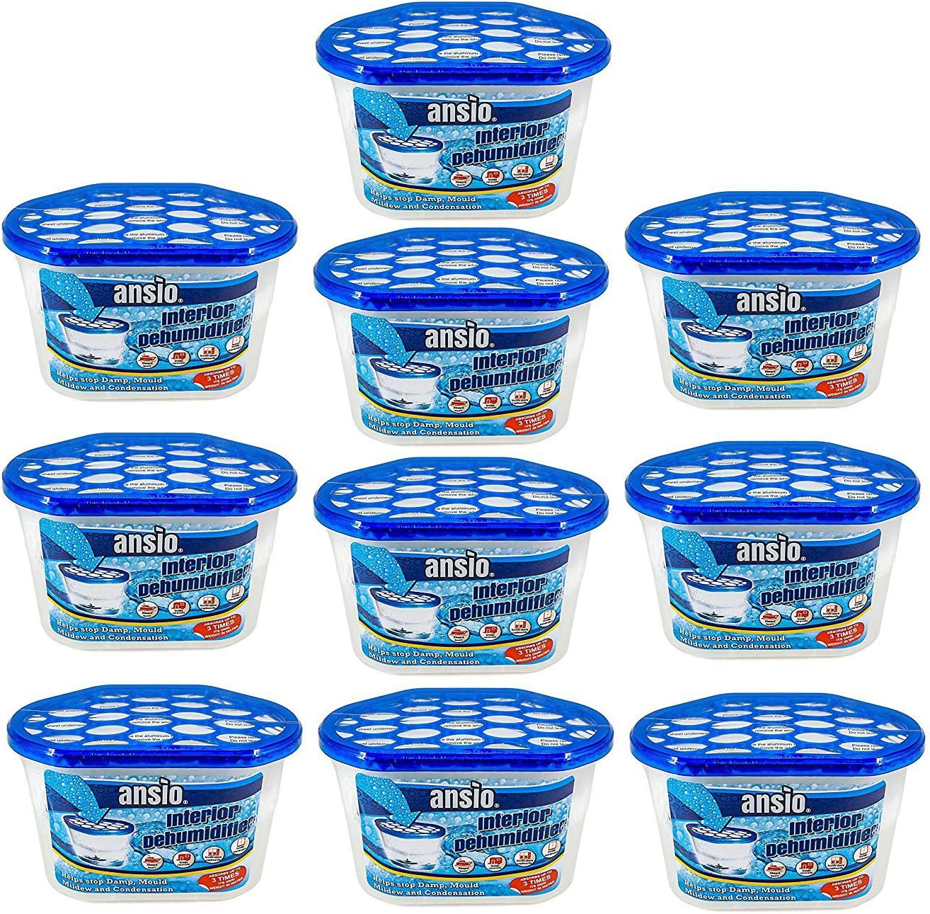 Dehumidifier Disposable Pack of 10 Room Moisture Absorber Condensation Remover D