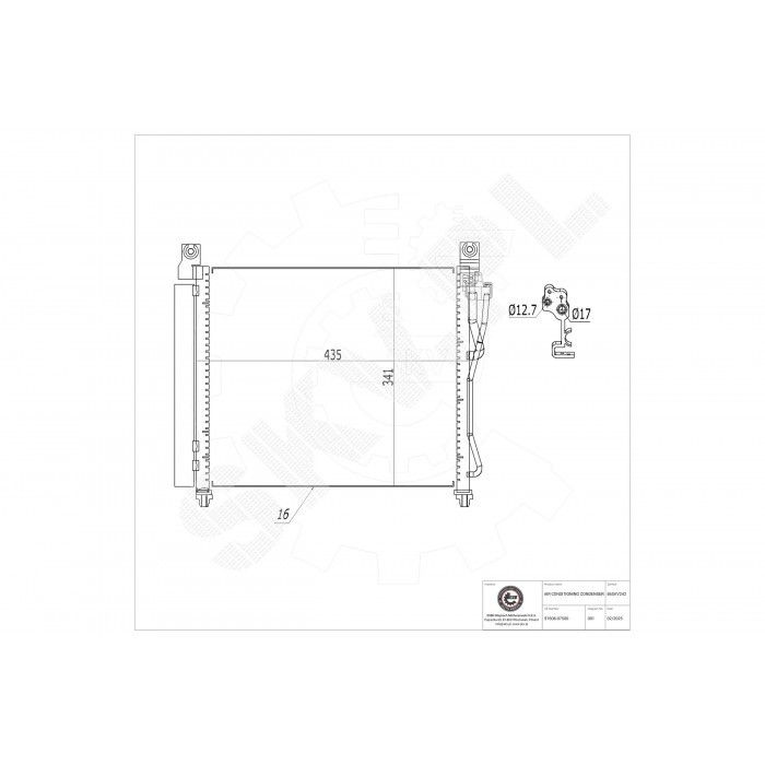 Condenseur de clim pour Kia Picanto résout les pannes d'air frais 9760607500