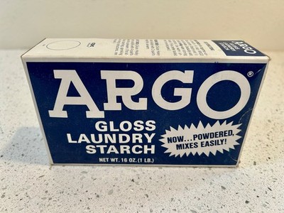 ARGO Powdered Gloss Laundry Starch - Blue Box - 16 oz (1 lb) - NOS Sealed