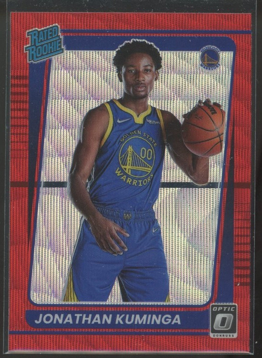 2021-22 Panini Optic Jonathan Kuminga #190 Red Wave Prizm Rated Rookie Warriors