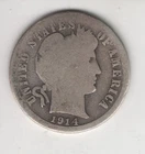 1914-S BARBER DIME 10¢ SAN FRANCISCO MINT 90% SILVER COIN UNITED STATES AMERICA