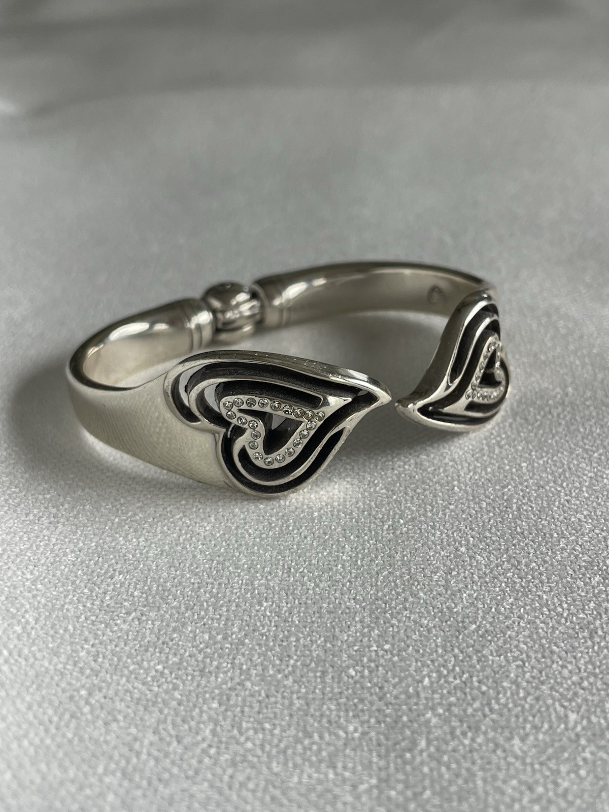 Brighton Infinity Heart Hinged Bangle Bracelet Si… - image 2