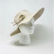 Vintage 1980s Felt Off White Floppy Hat