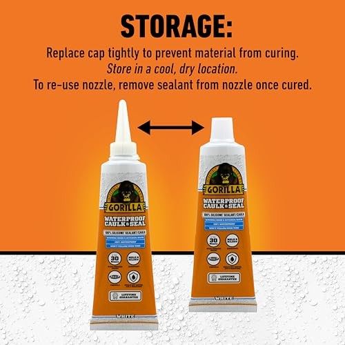 waterproof white silicone caulk sealant 2 pack