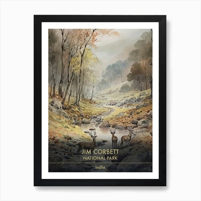 Jim Corbett National Park India Wat Framed Wall Art Poster Canvas Print Picture