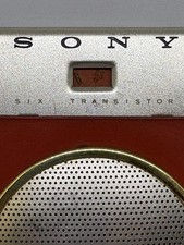 Vintage Red Sony TR 610 Six Transistor Radio Works