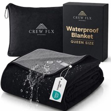 Waterproof Blanket for Bed 80"x 60" Queen Size Reversible Plush Fleece 250 ...