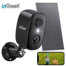 ieGeek Outdoor Wireless Solar Security Camera Home 2K Battery WiFi CCTV System