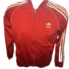 Adidas Originals Full-Zip Track Top Jacket Youth 13-14. Red White Strip