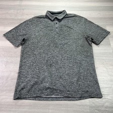 Under Armour Playoff Polo Shirt Mens Large Gray Heather Golf Stretch Performance