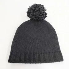 R&D.M.Co- Knitted hat with pom-pom Knit cap black 5-1014T◎