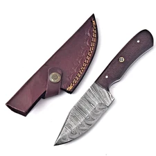 Custom Made Damascus Hunting Skinner EDC Knife Hand Forged Damascus Steel HH-211