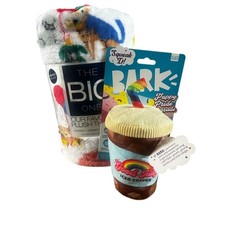 Dog Birthday Party Soft Plush Throw Blanket  Bark Toy: Iced Coffee "Good Vibes"