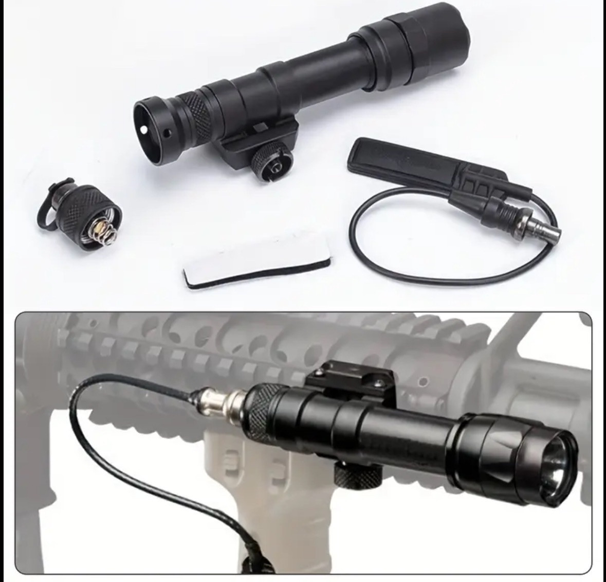 M600C Black Tactical Flashlight with Pressure Switch for Weapons