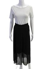 Vince Camuto Womens Sheer Layer Detail Elastic Waist Maxi Dress Black Size XS