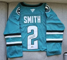 Will Smith Autograph San Jose Sharks Jersey BAS Coa