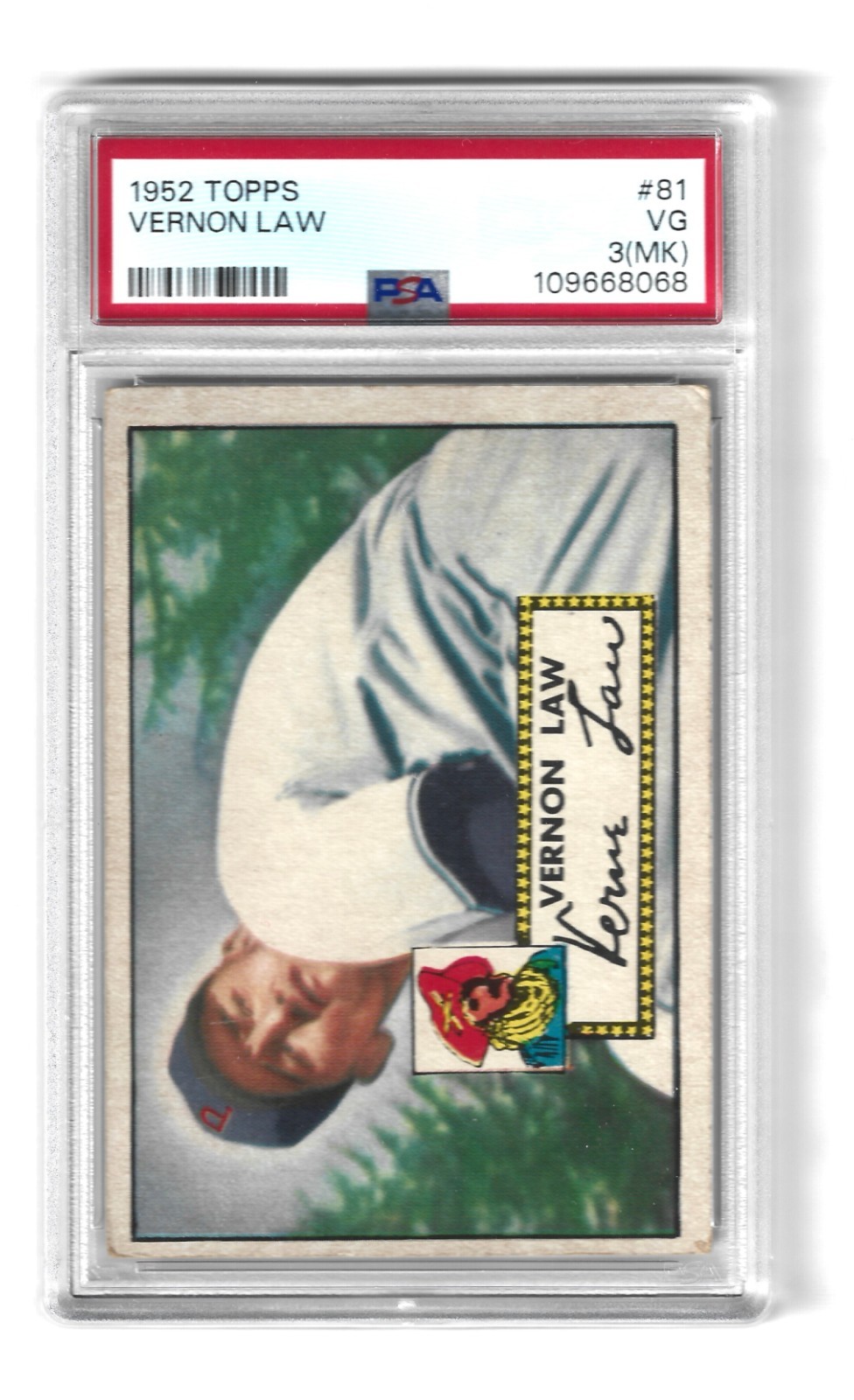 1952 Topps Baseball #81 Vernon Law PSA 3
