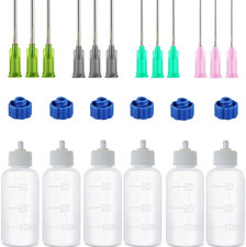 6 Pcs Glue Applicator Bottles, 30Ml Plastic Squeezable Dropper Bottles with Blun
