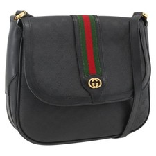 GUCCI Micro GG Supreme Web Sherry Line Bag PVC Black 001 115 0914 Auth ARZ351