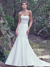 Maggie Sottero Dante 6MS762 Wedding Dress 12 Ivory Mikado Satin Chic Modern