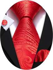 Ties for Men Paisley Silk Neckties Woven Floral Tie Sets Pocket Square Hanky Cuf