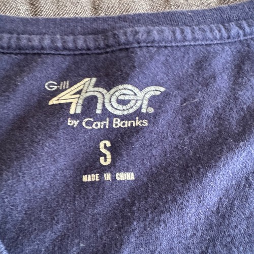4 Her By Carl Banks Womens Blue MLB Detroit Tigers V-Neck Shirt/T-Shirt S - Picture 3 of 7