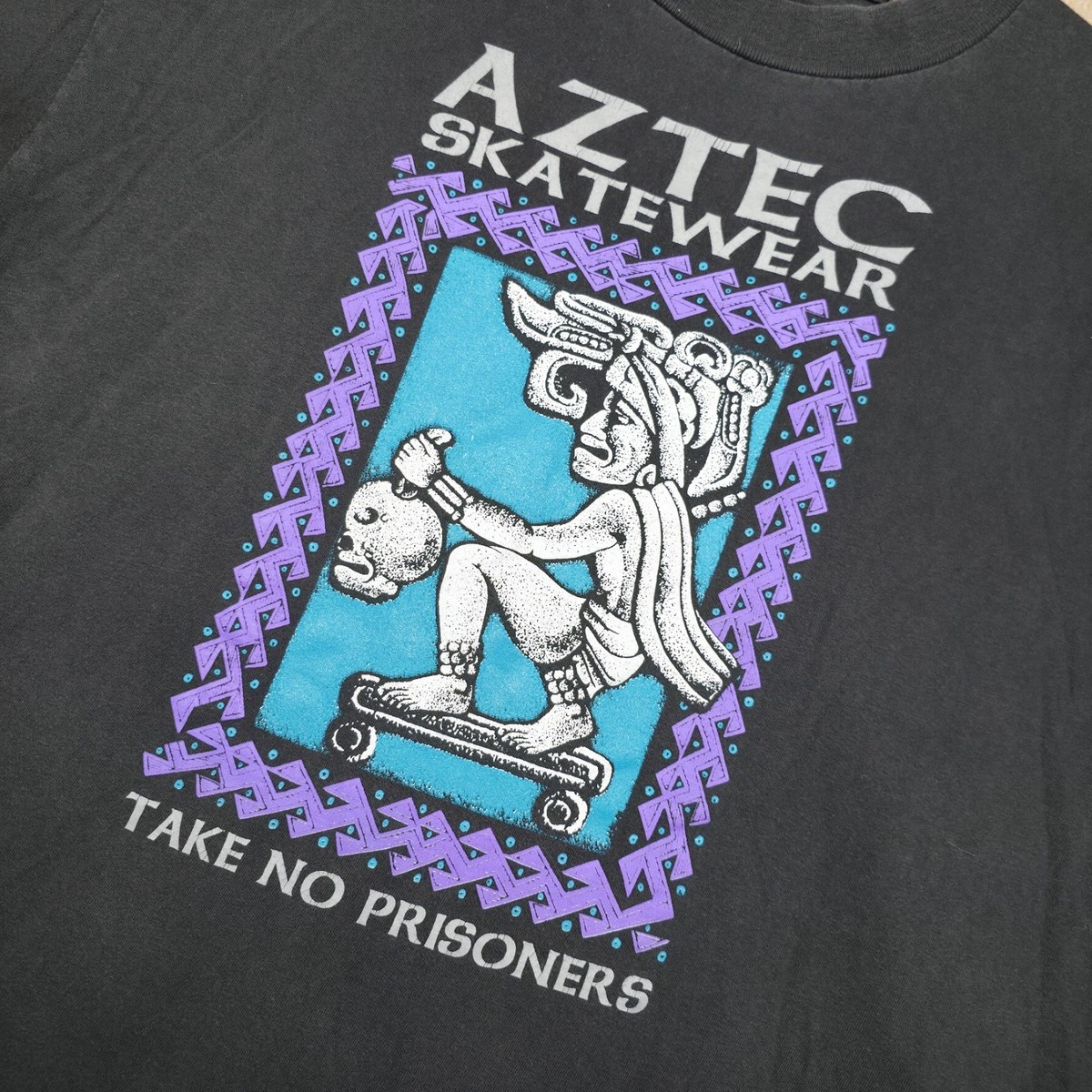 Old skate bootleg　T shirt　80s～90s VTG 80s 90s Aztec Skatewear T-Shirt Men's L Single Stitch