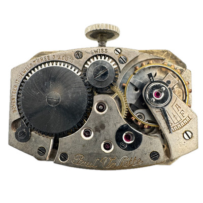 Vintage 20mm Paul Vallette Rectangular 17J Mechanical Wristwatch Movement Swiss