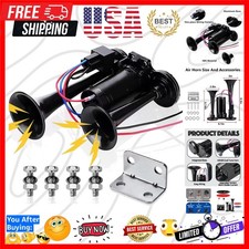 12V 600DB Super Loud Dual Electric Air Horns Kit with Compressor Applicablefo...