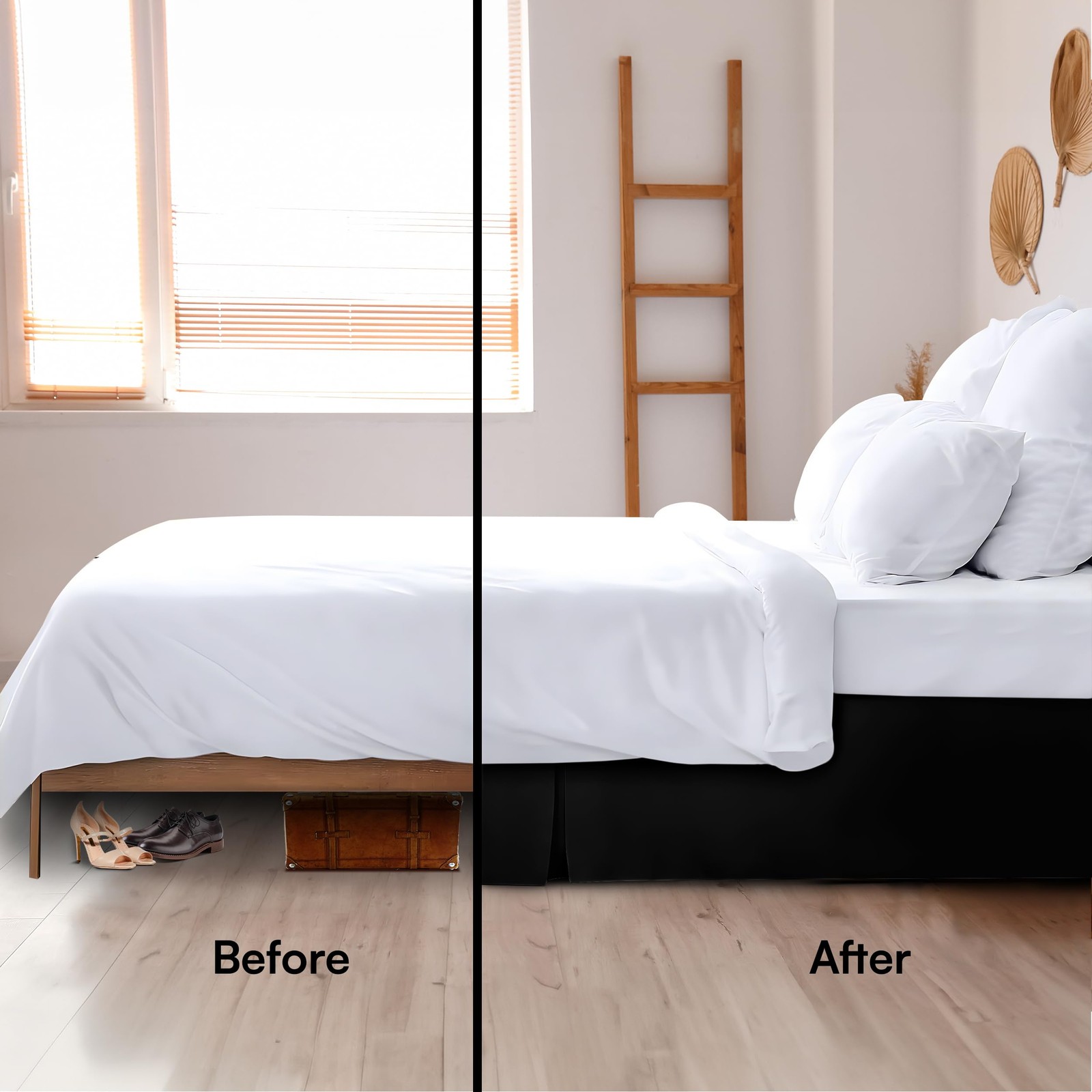 Lux Decor Collection Bed Skirt-Easy Fit King Skirt 14 Inch Tailored