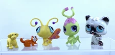 Littlest Pet Shop Lot Of 3 & Mini Pets For Doll Or Dollhouse Lot Of 2