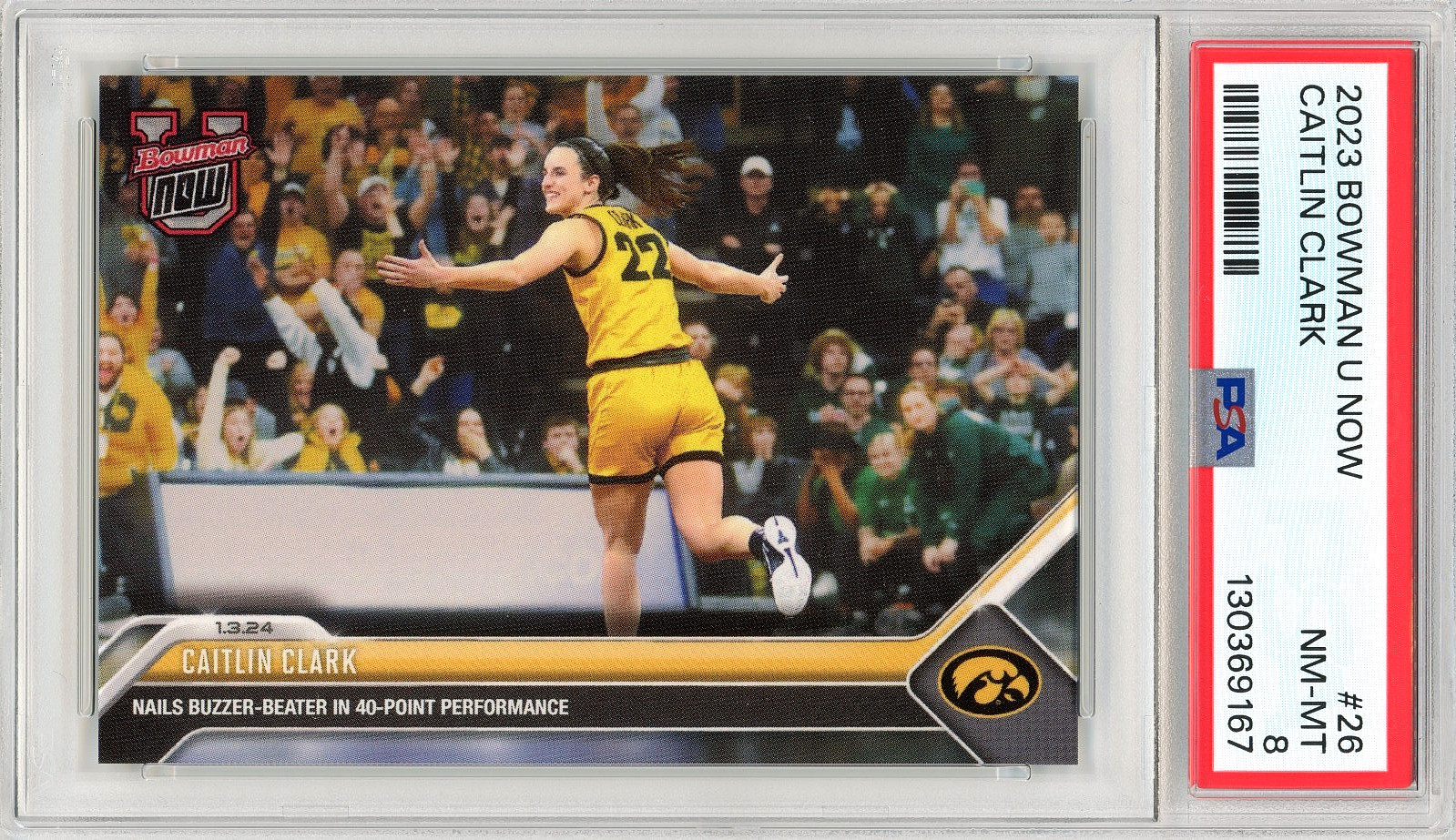 2023 Bowman U Now Caitlin Clark Nails Buzzer-Beater in 40 Point Performance