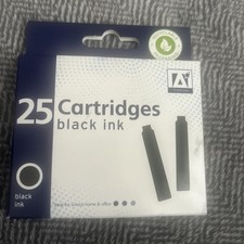 24 Stück Standardgröße (4 cm) Universal Füllfederhalter Tintenpatronen Minen Schwarz