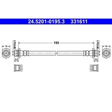 ATE 24.5201-0195.3 Bremsschlauch für OPEL KARL C16