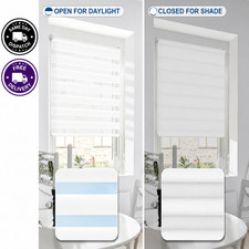 Day Night Roller Blind No Drill Zebra Vision Privacy Window Blind30-55cm x 150cm