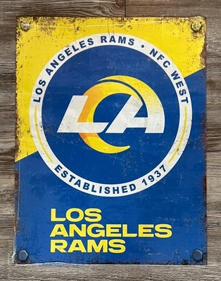 Los Angeles Rams Established 1937 Licensed 12.5'' x 16'' Metal Sign Shrink-Wrapped