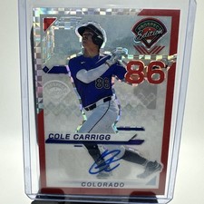 2025 Panini Prospect Edition Cole Carrigg Red Geometric Auto /99
