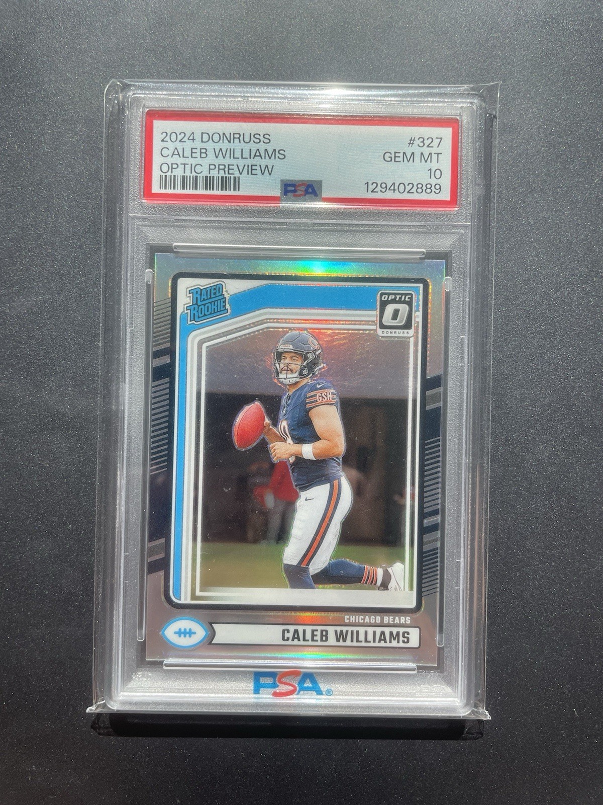 2024 DONRUSS OPTIC PREVIEW PRIZM #327 CALEB WILLIAMS RC RATED ROOKIE PSA 10