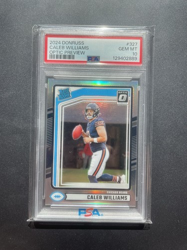 2024 DONRUSS OPTIC PREVIEW PRIZM #327 CALEB WILLIAMS RC RATED ROOKIE PSA 10