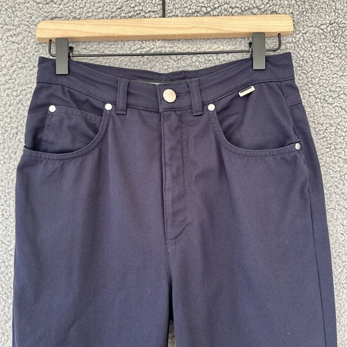 Vtg ESCADA SPORT Pants Womens 34 US 4 Navy Blue Cotton Twill Crop Retro 90s - Picture 2 of 17