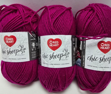 Red Heart Chic Sheep Morino Wool Yarn Lot of 3 Color Sangria Lot W013 100g each