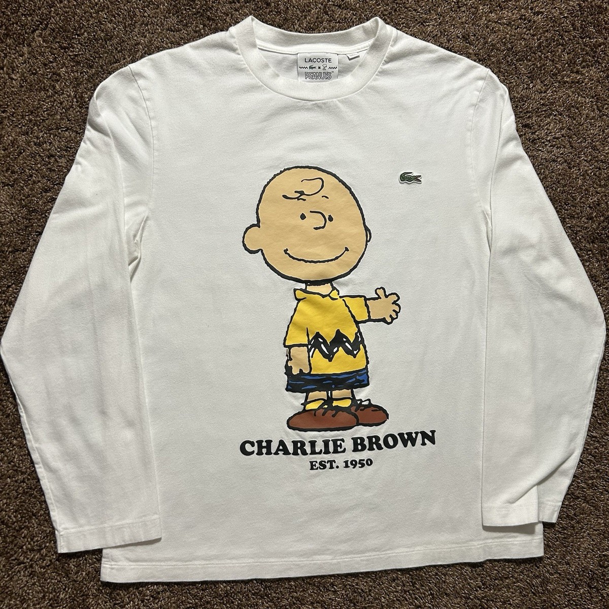 Lacoste x Peanuts Charlie Brown Long Sleeve T-Shirt White Men's