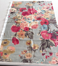 Remnant Home Decor Fabric - Floral Designer Cotton Waverly Garden Odyssey Fog