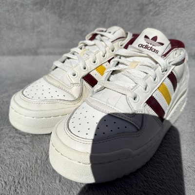 Adidas Forum Bold Stripes Sneaker Damen UK 4,5 weiß burgund Leder Wildleder