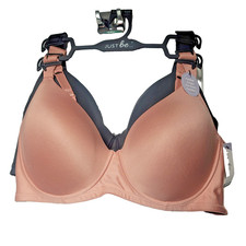 2 Bras 42D Underwire Nude and Black Plus Size Padded Strap NWT Full Coverage New