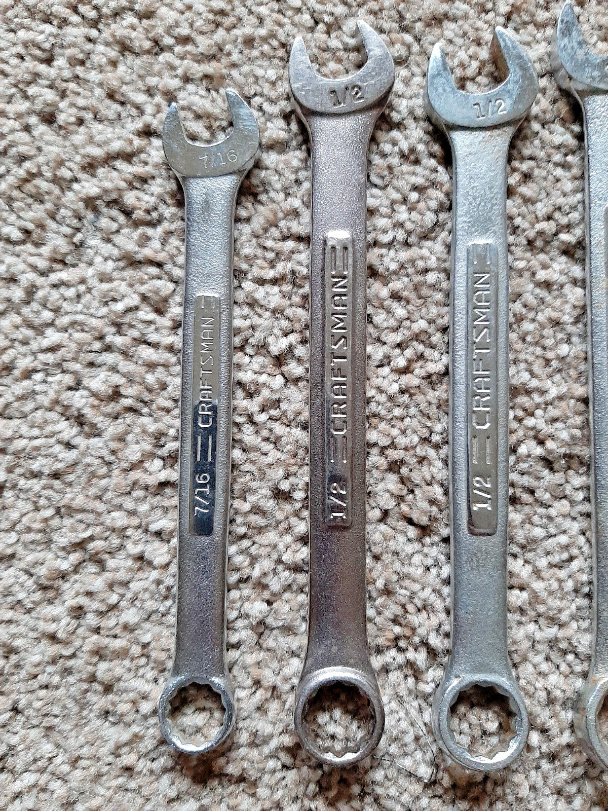 Vintage VA VV V series SEARS CRAFTSMAN 12pc SAE Wench Set 7/16" to 1" Forged USA