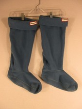 Hunter Boot Socks Womens L Blue Fleece Insulated Tall Boot Liners UK6-8 EU39-42
