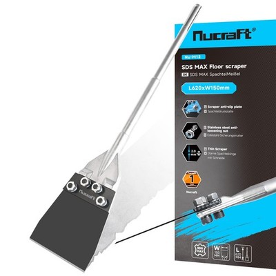 Nucraft SDS-Max Bodenabstreifmeißel 620*150 mm zum Entfernen von Kleber, PVC