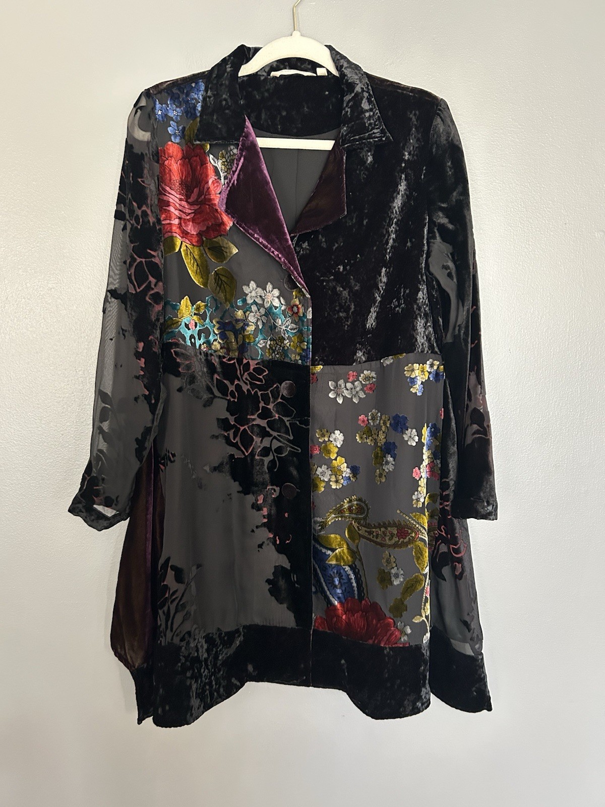 Soft Surroundings Patchwork VelvetBurnout Jacket … - image 2