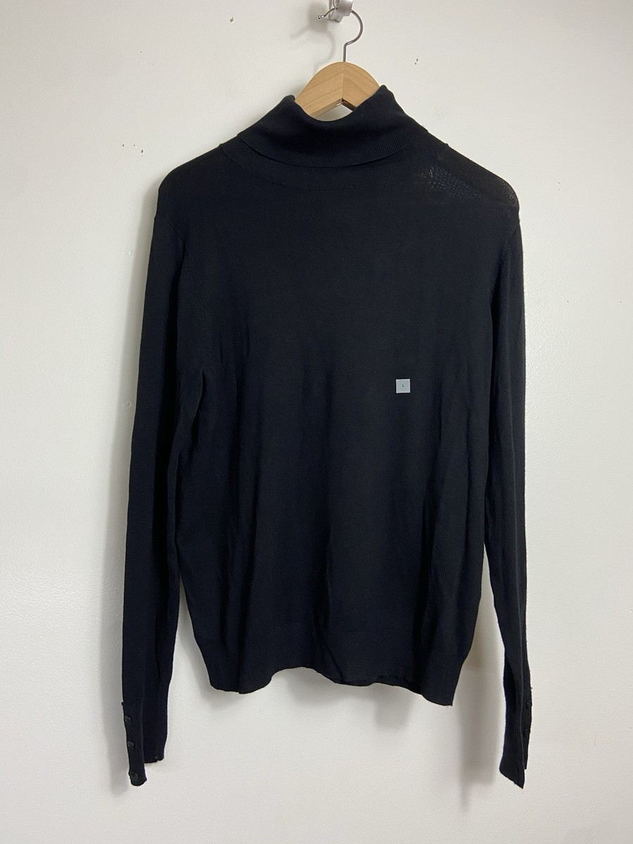 Ann Taylor Long Sleeve Rayon Blend Turtleneck Sweater Size L Black - Main Image